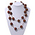 Long Glass Ball Necklace (Black/ Yellow/ Coral/ Amber Coloured) - 120cm Length - view 4