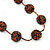 Long Glass Ball Necklace (Black/ Yellow/ Coral/ Amber Coloured) - 120cm Length - view 7