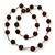 Long Glass Ball Necklace (Black/ Yellow/ Coral/ Amber Coloured) - 120cm Length - view 2