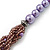 Purple Glass Bead Twisted Necklace - 60cm Length - view 4