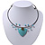 Romantic Turquoise Bead 'Heart' Flex Choker Necklace - Adjustable