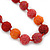 Chunky Coral/Orange Red Glass Beaded Necklace - 56cm Length - view 5