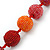 Chunky Coral/Orange Red Glass Beaded Necklace - 56cm Length - view 6