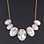 'Gorgeous Rocks' Oval Crystal Choker Necklace In Gold Plating - 34cm Length/ 6cm Extension