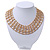 Regal 'Armour Style' Collar Necklace In Brushed Gold Finish - 40cm Length/ 7cm Extension - view 8