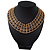 Regal 'Armour Style' Collar Necklace In Brushed Gold Finish - 40cm Length/ 7cm Extension - view 9