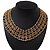 Regal 'Armour Style' Collar Necklace In Brushed Gold Finish - 40cm Length/ 7cm Extension - view 7