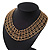 Regal 'Armour Style' Collar Necklace In Brushed Gold Finish - 40cm Length/ 7cm Extension - view 10