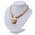 Brushed Gold Plated 'Medallion' Pendant Necklace - 36cm Length/ 6cm Extension - view 7