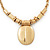Brushed Gold Plated 'Medallion' Pendant Necklace - 36cm Length/ 6cm Extension - view 4