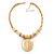 Brushed Gold Plated 'Medallion' Pendant Necklace - 36cm Length/ 6cm Extension - view 5