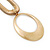 Brushed Gold Plated 'Oval' Pendant Necklace - 40cm Length/ 7cm Extension - view 5