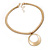 Brushed Gold Plated 'Oval' Pendant Necklace - 40cm Length/ 7cm Extension - view 8