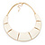 Light Cream Enamel Egyptian Bib Style Choker Necklace In Gold Plating - 38cm Length /7cm Extension - view 2