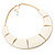 Light Cream Enamel Egyptian Bib Style Choker Necklace In Gold Plating - 38cm Length /7cm Extension - view 7