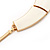Light Cream Enamel Egyptian Bib Style Choker Necklace In Gold Plating - 38cm Length /7cm Extension - view 5