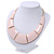 Light Pink Enamel Egyptian Bib Style Choker Necklace In Gold Plating - 38cm Length /7cm Extension - view 8