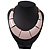 Light Pink Enamel Egyptian Bib Style Choker Necklace In Gold Plating - 38cm Length /7cm Extension