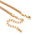 Light Pink Enamel Egyptian Bib Style Choker Necklace In Gold Plating - 38cm Length /7cm Extension - view 5