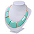 Mint Green Enamel Egyptian Bib Style Choker Necklace In Gold Plating - 38cm Length /7cm Extension - view 8