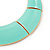 Mint Green Enamel Egyptian Bib Style Choker Necklace In Gold Plating - 38cm Length /7cm Extension - view 3