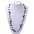 Amethyst Stone, Freshwater Pearl & Glass Bead Long Necklace - 80cm Length - view 5
