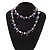 Amethyst Stone, Freshwater Pearl & Glass Bead Long Necklace - 80cm Length - view 7