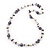 Amethyst Stone, Freshwater Pearl & Glass Bead Long Necklace - 80cm Length