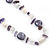 Amethyst Stone, Freshwater Pearl & Glass Bead Long Necklace - 80cm Length - view 3