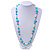 Turquoise Heart Shape Stone, Freshwater Pearl & Acrylic Bead Long Necklace - 76cm Length - view 7