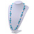 Turquoise Heart Shape Stone, Freshwater Pearl & Acrylic Bead Long Necklace - 76cm Length - view 6