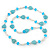 Turquoise Heart Shape Stone, Freshwater Pearl & Acrylic Bead Long Necklace - 76cm Length - view 2