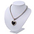 Silver Plated Black Resin 'Heart' Pendant Mesh Magnetic Choker Necklace - 38cm Length - view 8