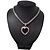 Silver Plated Black Resin 'Heart' Pendant Mesh Magnetic Choker Necklace - 38cm Length - view 9