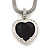 Silver Plated Black Resin 'Heart' Pendant Mesh Magnetic Choker Necklace - 38cm Length - view 3