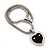 Silver Plated Black Resin 'Heart' Pendant Mesh Magnetic Choker Necklace - 38cm Length - view 6
