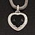 Silver Plated Black Resin 'Heart' Pendant Mesh Magnetic Choker Necklace - 38cm Length - view 10