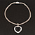 Silver Plated Black Resin 'Heart' Pendant Mesh Magnetic Choker Necklace - 38cm Length - view 11