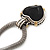 Silver Plated Black Resin 'Heart' Pendant Mesh Magnetic Choker Necklace - 34cm Length - view 6