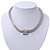 Unique Mesh Diamante Magnetic Choker Necklace In Silver Finish - 40cm Length - view 3