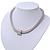 Unique Mesh Diamante Magnetic Choker Necklace In Silver Finish - 40cm Length - view 16