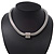 Unique Mesh Diamante Magnetic Choker Necklace In Silver Finish - 40cm Length - view 2