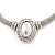 Silver Plated Mesh Choker Necklace With Simulated Pearl Stone - 38cm Length - view 11