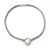Silver Plated Mesh Choker Necklace With Simulated Pearl Stone - 38cm Length - view 12