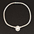 Silver Plated Mesh Choker Necklace With Simulated Pearl Stone - 38cm Length - view 9