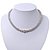 Rhodium Plated Metal Rings Diamante Magnetic Choker Necklace - 36cm Length - view 11