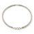 Rhodium Plated Metal Rings Diamante Magnetic Choker Necklace - 36cm Length - view 5