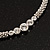 Rhodium Plated Metal Rings Diamante Magnetic Choker Necklace - 36cm Length - view 6