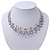 Rhodium Plated Multistrand Wire Beaded Magnetic Choker Necklace - 34cm Length - view 11