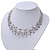Rhodium Plated Multistrand Wire Beaded Magnetic Choker Necklace - 34cm Length - view 13